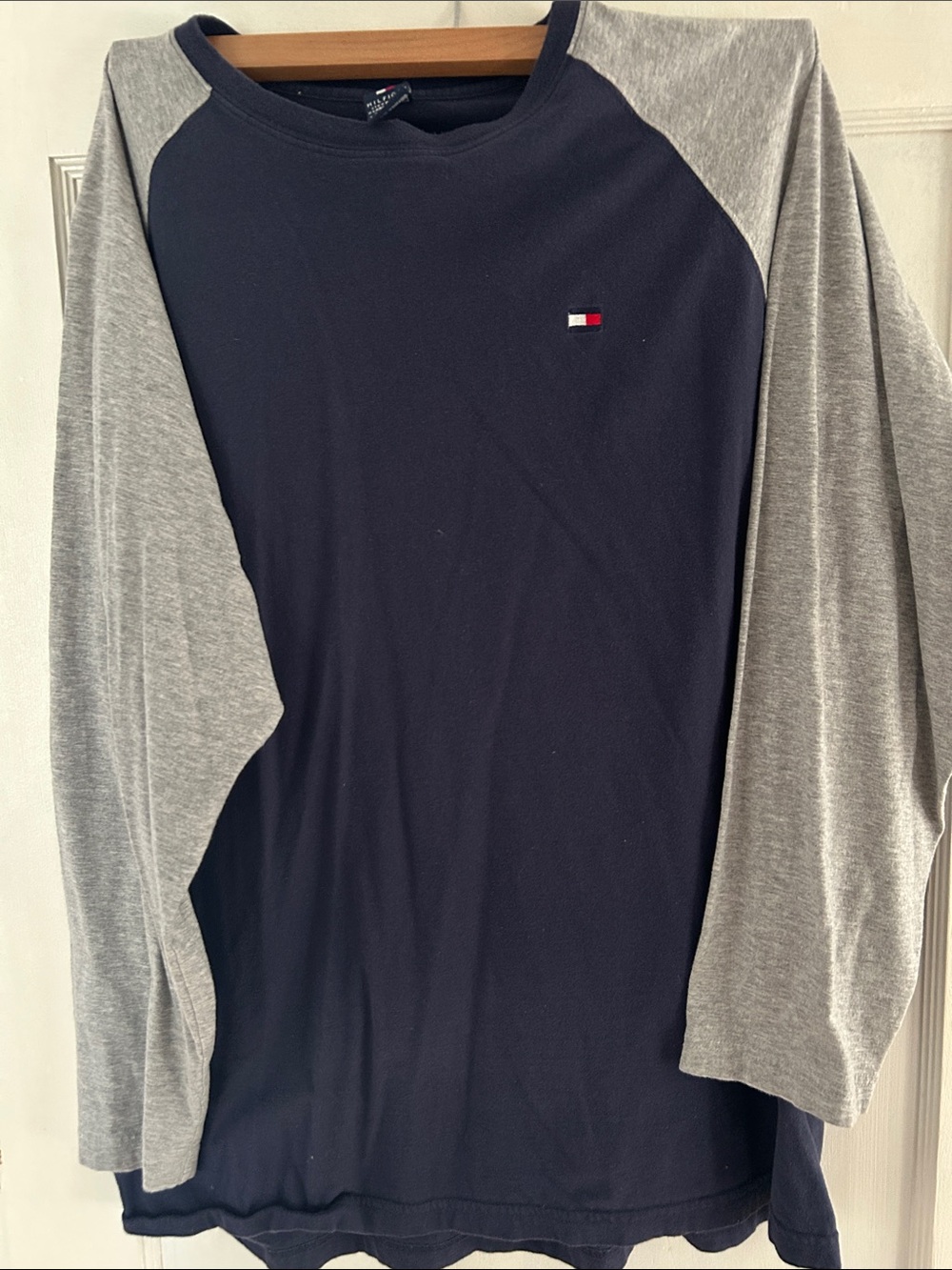 Tommy Hilfiger Navy Body with Gray Raglan Long-Sleeve Tee